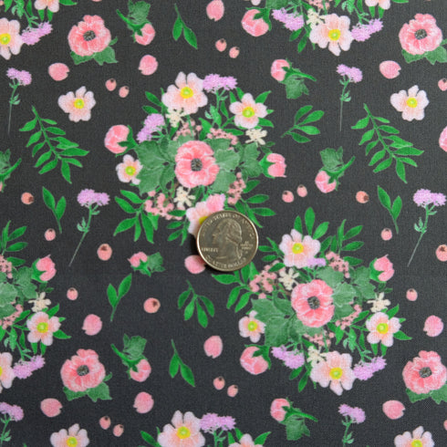 Bouquet of Flowers Midnight Cotton